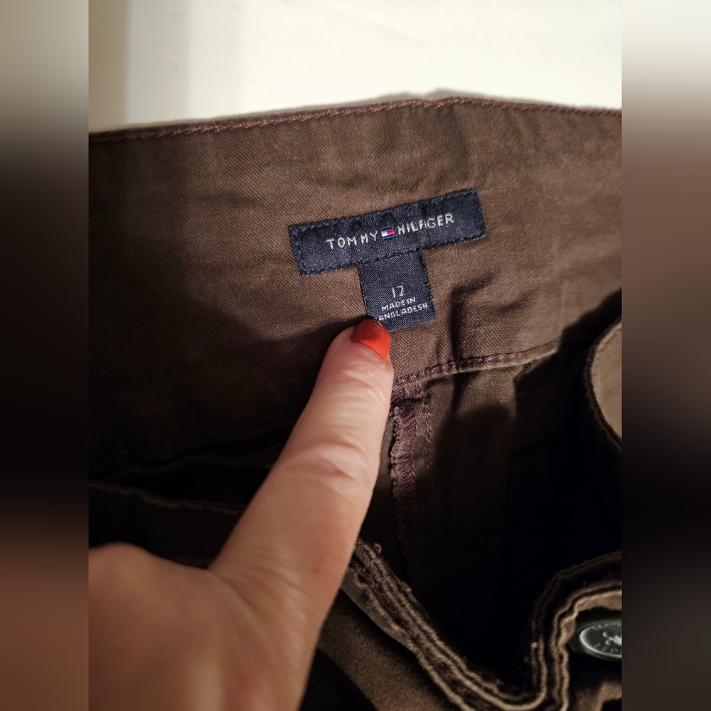 Tommy Hilfiger Womens Dark Brown Trousers Capris